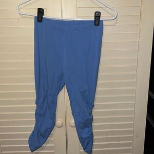 Girls Sky Blue Ruched Capri Leggings Size 14